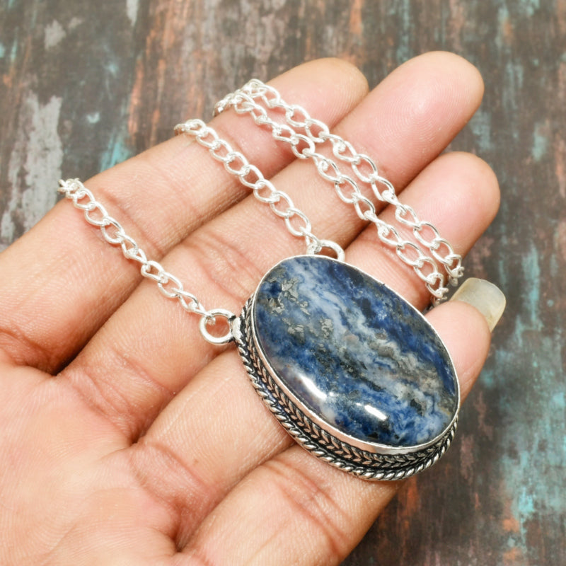 Clarity’s Embrace – Sodalite Sterling Silver Pendant
