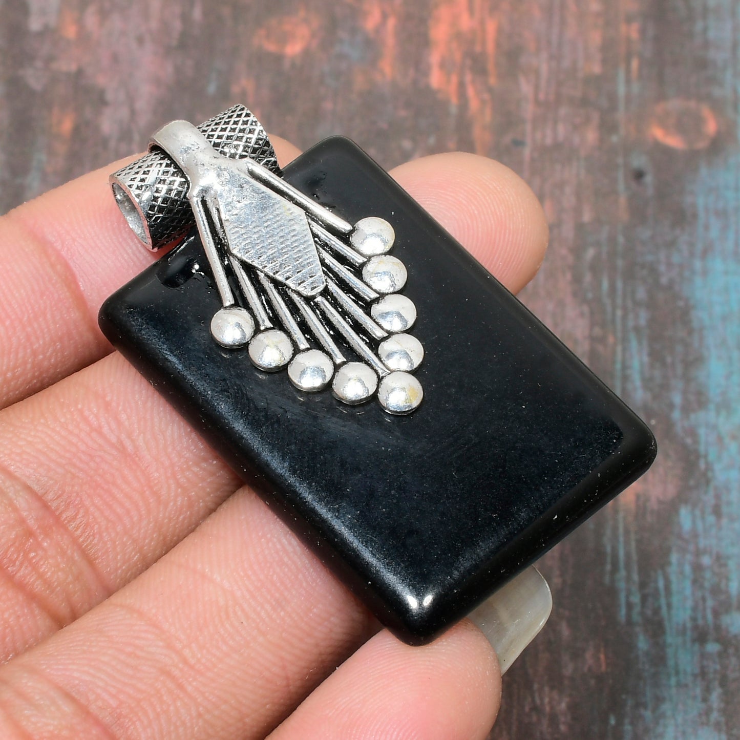 Aegis Noire – Black Onyx & Silver Pendant