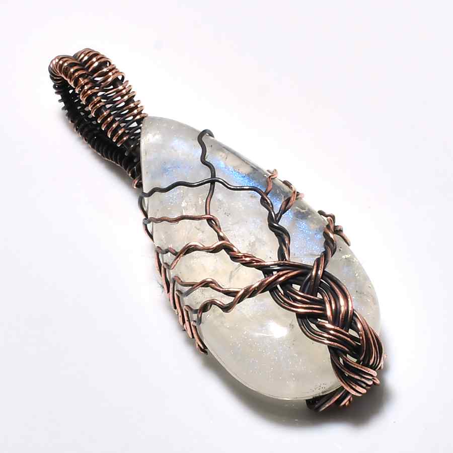 Moonlit Essence – Quartz & Copper Pendant