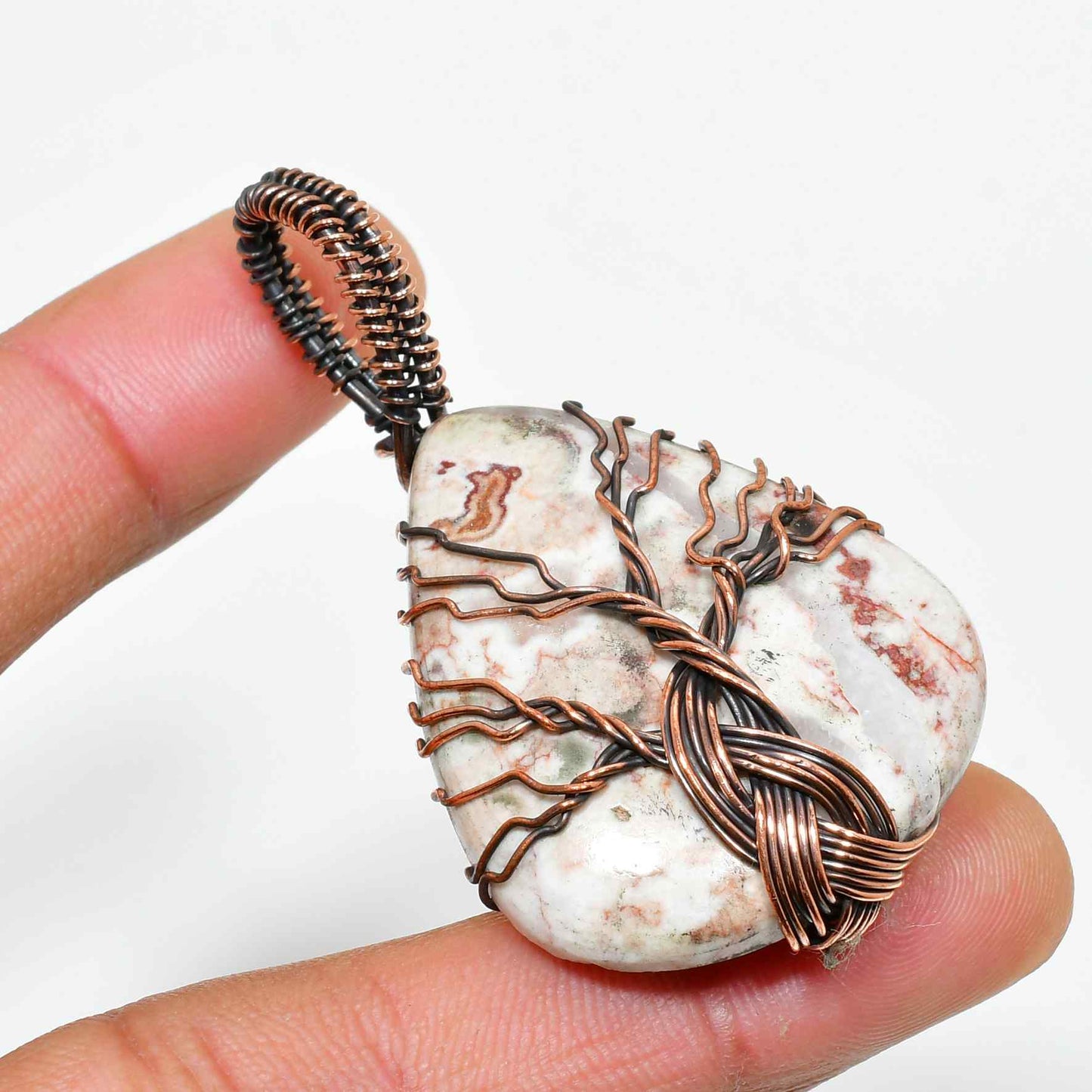 Gaia’s Arbor – Jasper Copper Tree Pendant