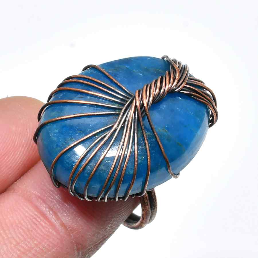 Selene’s Serenity – Lapis Lazuli Copper Ring