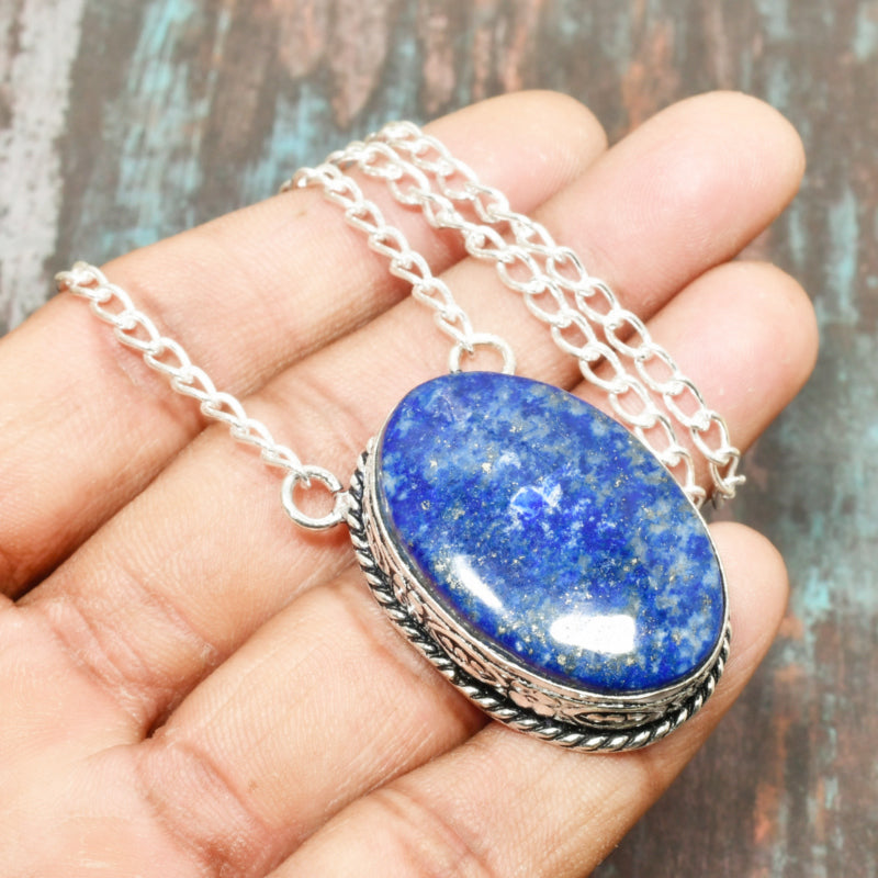 Celestial Serenity – Lapis Lazuli Silver Pendant