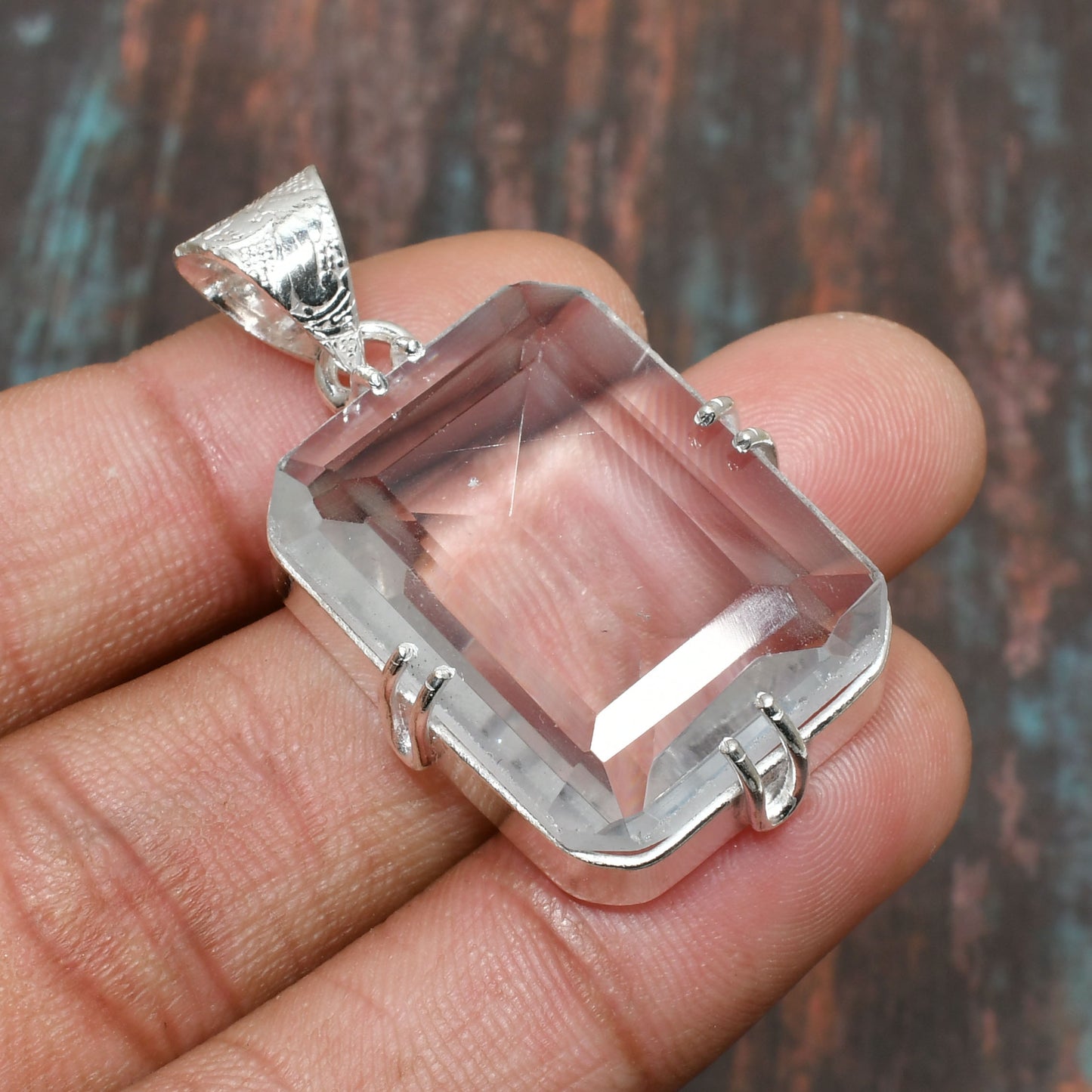 Celeste’s Clarity – Clear Quartz Sterling Silver Pendant