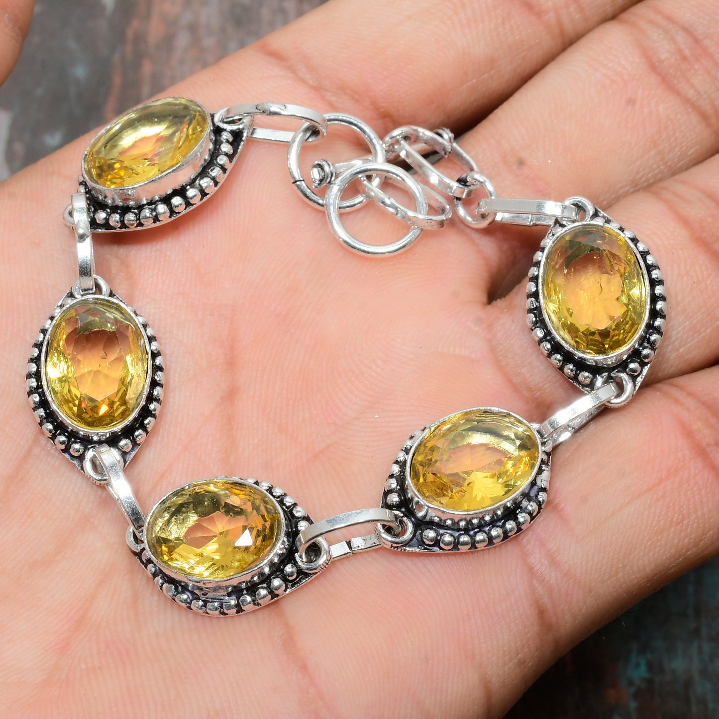 Sunlit Bliss – Citrine & Silver Bracelet
