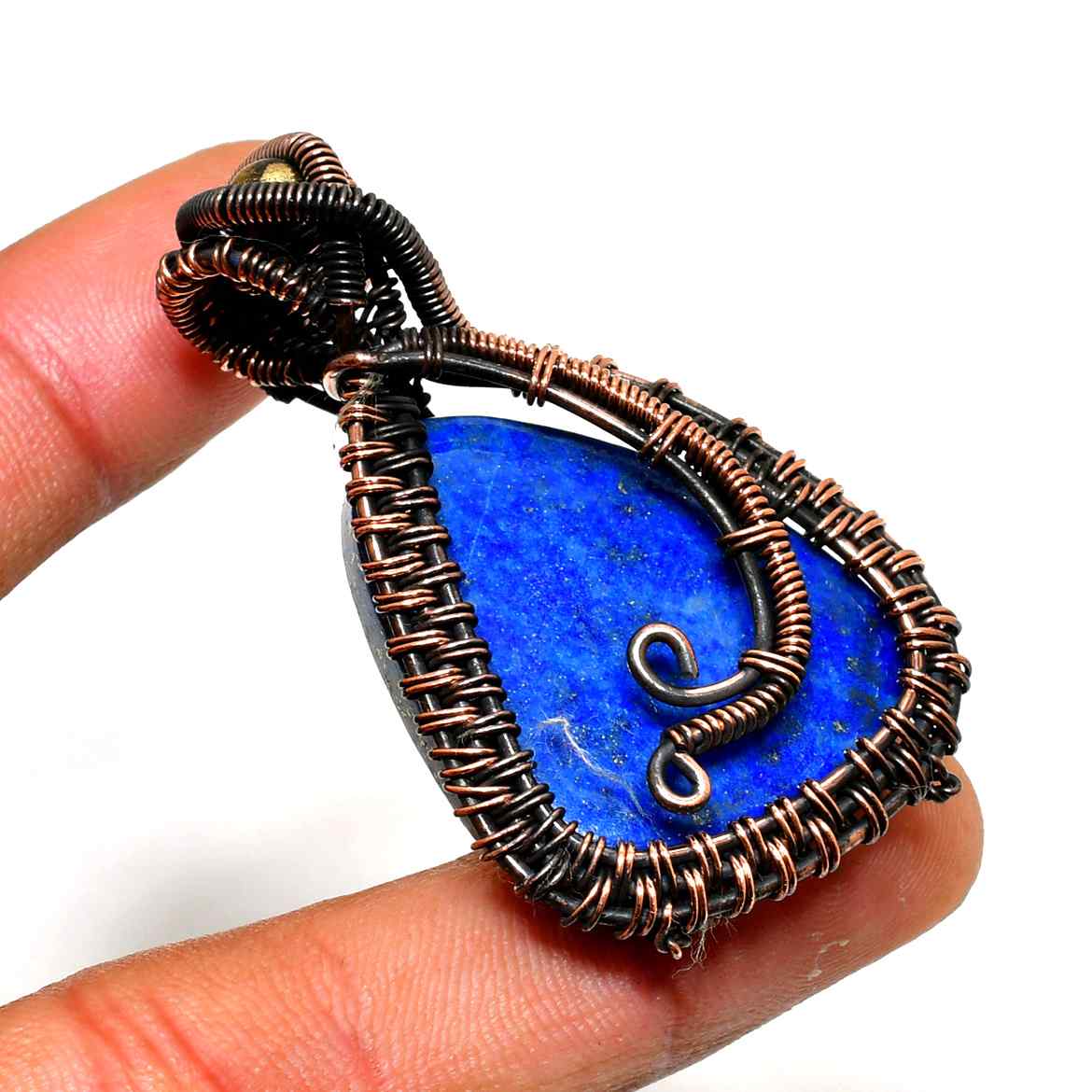 Selene’s Wisdom – Lapis Lazuli Copper Pendant