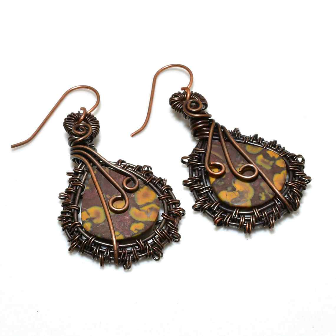 Earth’s Muse – Copper-Wrapped Stone Earrings