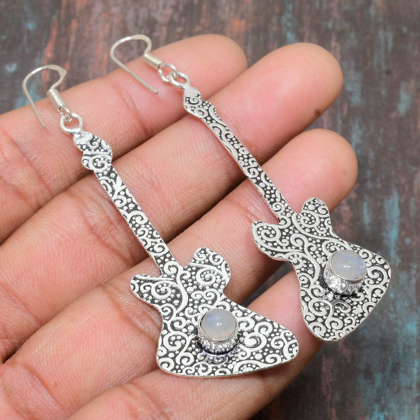 Harmony Strings – Sterling Silver Moonstone Earrings