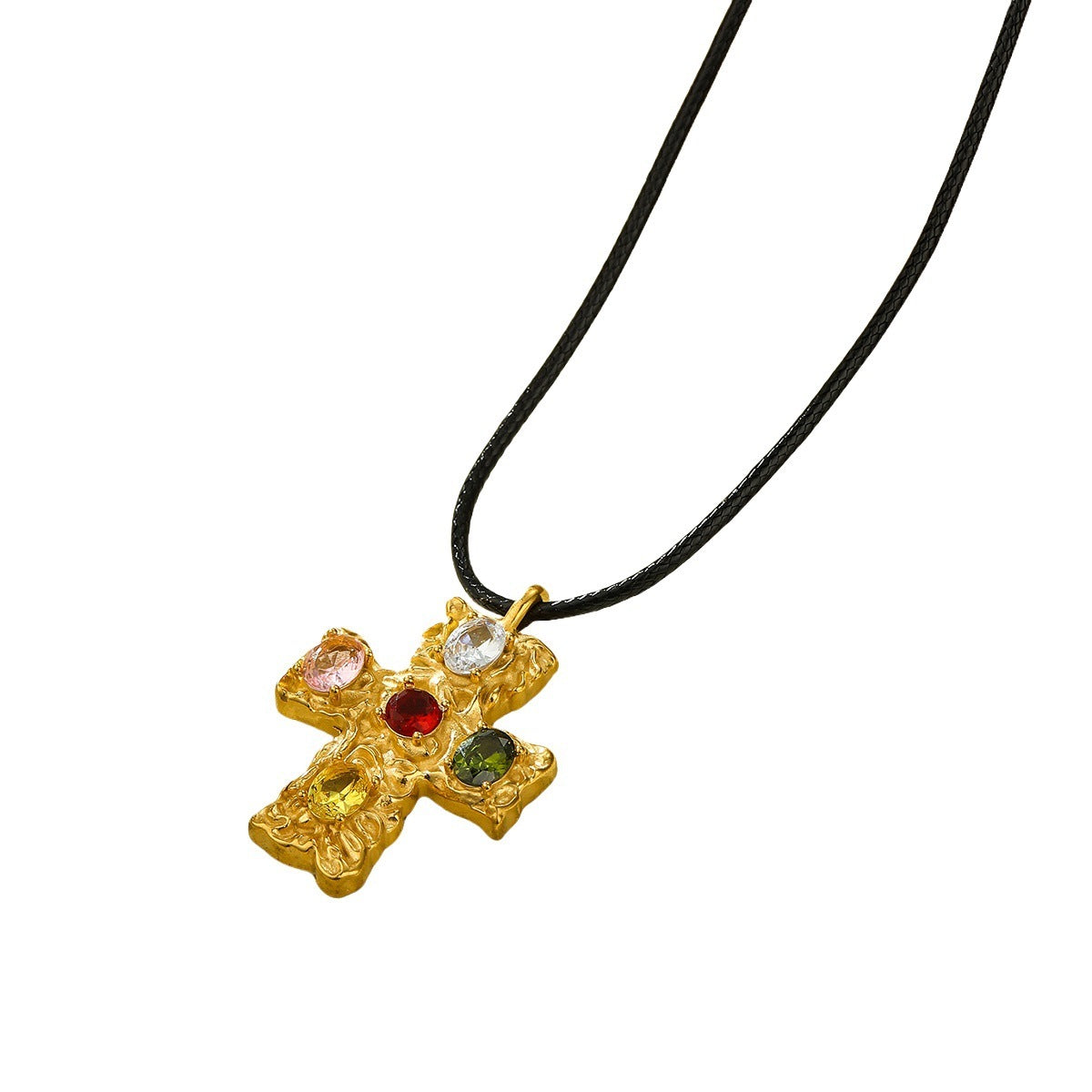 Celestial Cross Necklace - 18K Gold