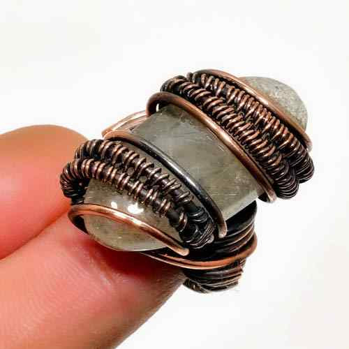 Luna’s Embrace – Antique Copper Moonstone Ring