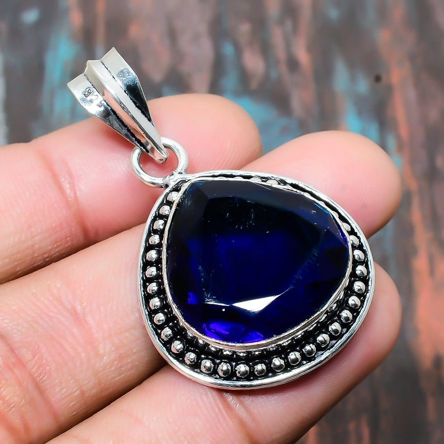 Sapphire Serenity – Sterling Silver Pendant