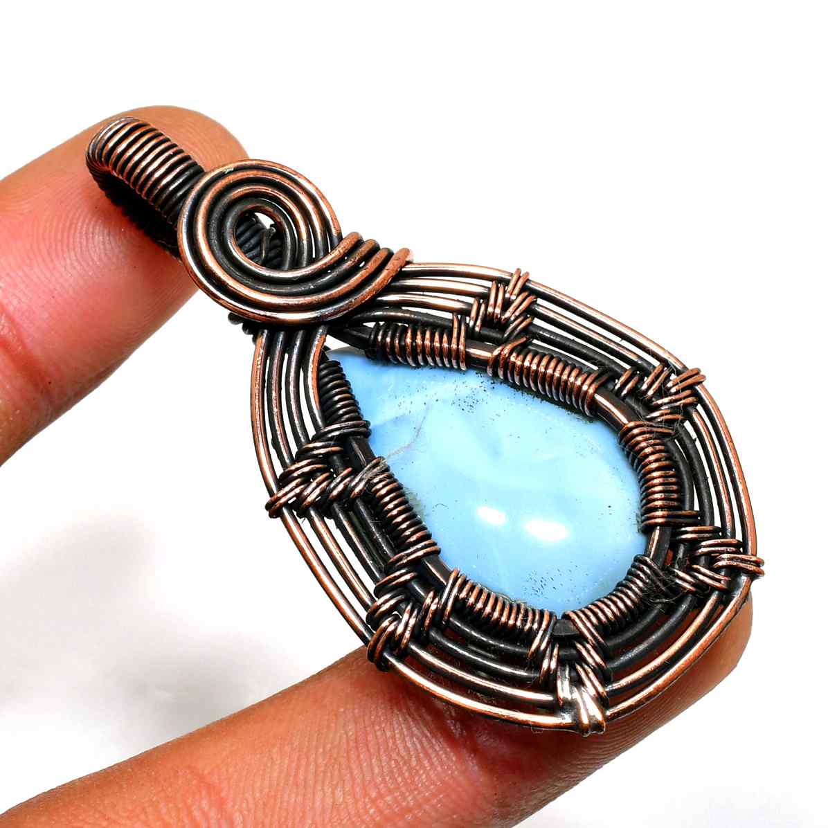 Celestial Whisper – Larimar & Copper Pendant
