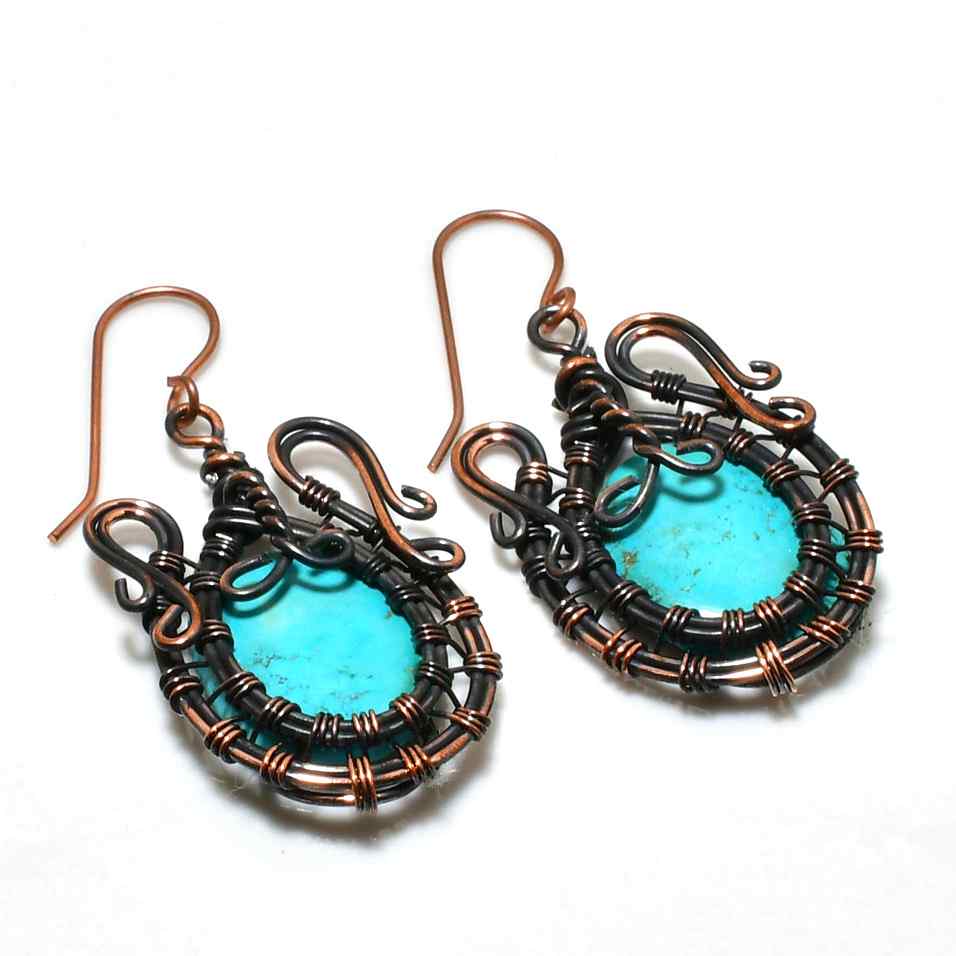 Grounded Grace – Turquoise Copper Earrings