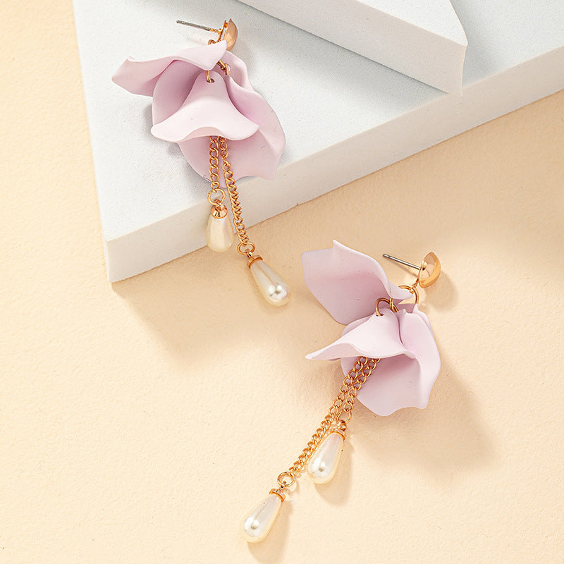 Sweet Lavender Petal Earrings