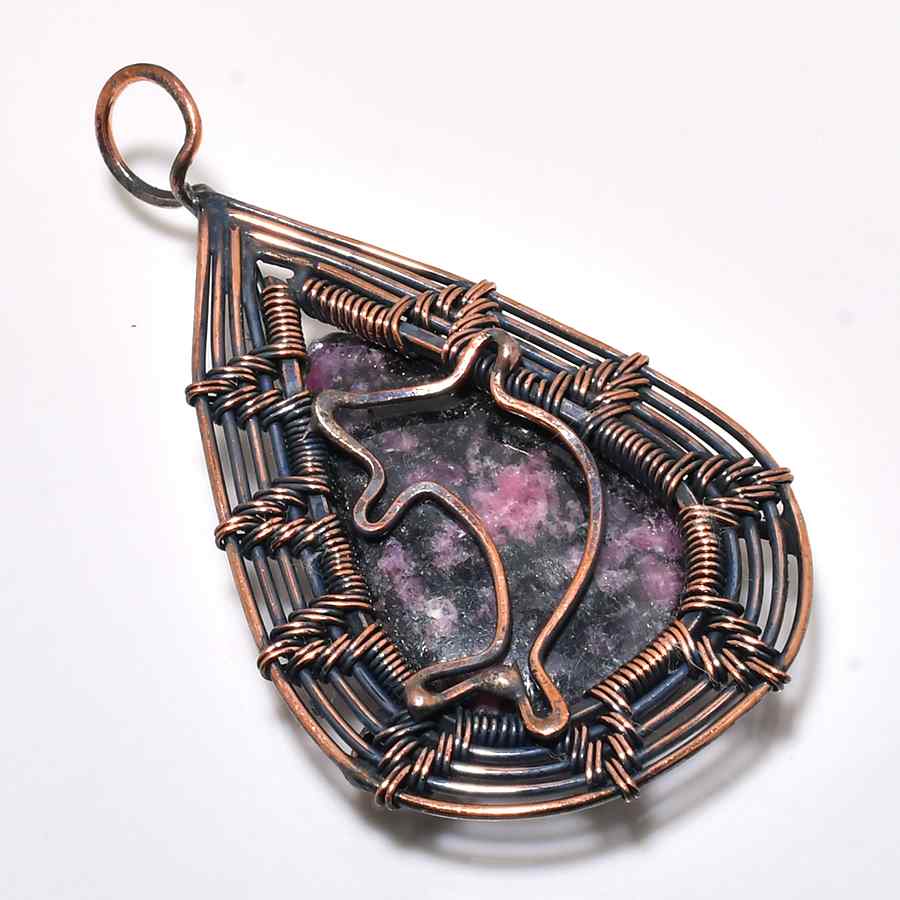 Ezra’s Veil – Mystic Amethyst & Copper Pendant