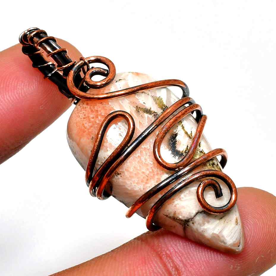 Gaia’s Harmony – Copper-Wrapped Serenity Stone Pendant