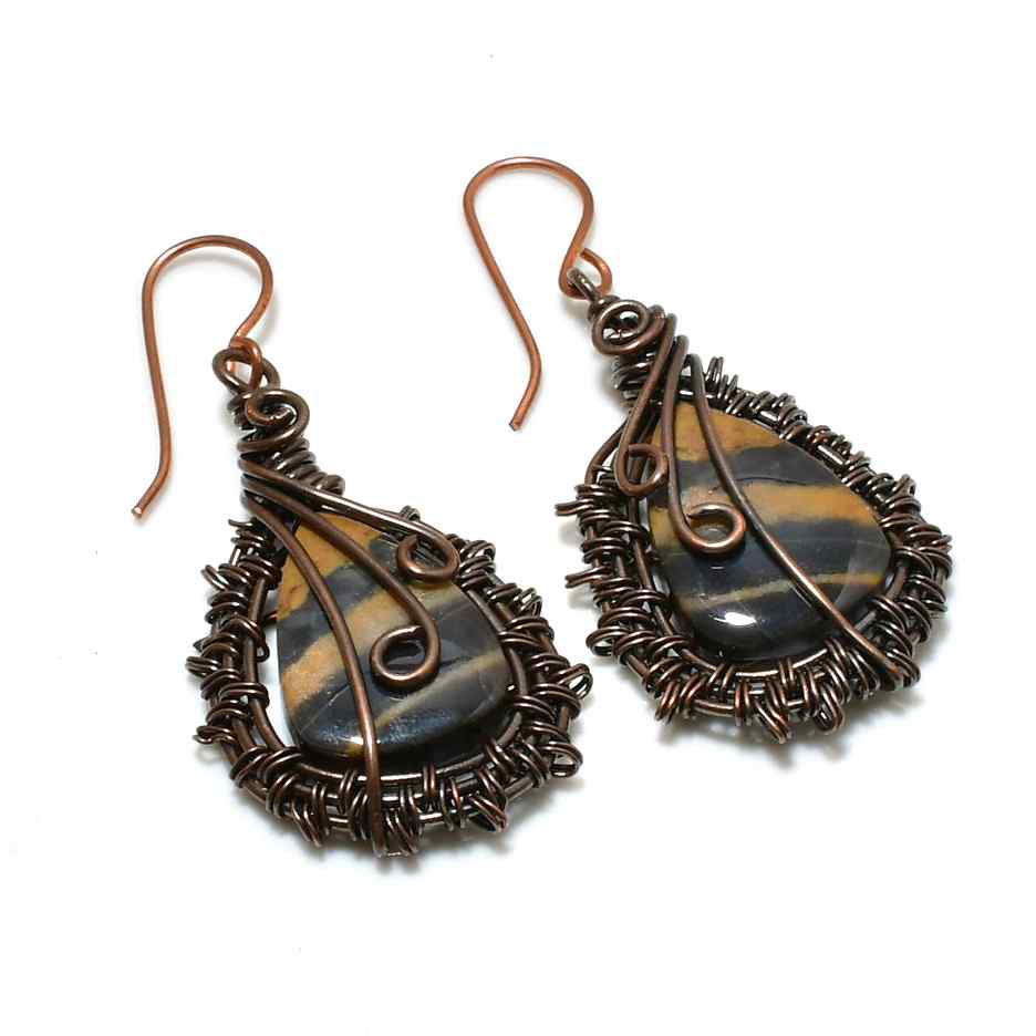 Bohemian Dream – Tiger’s Eye Copper Earrings