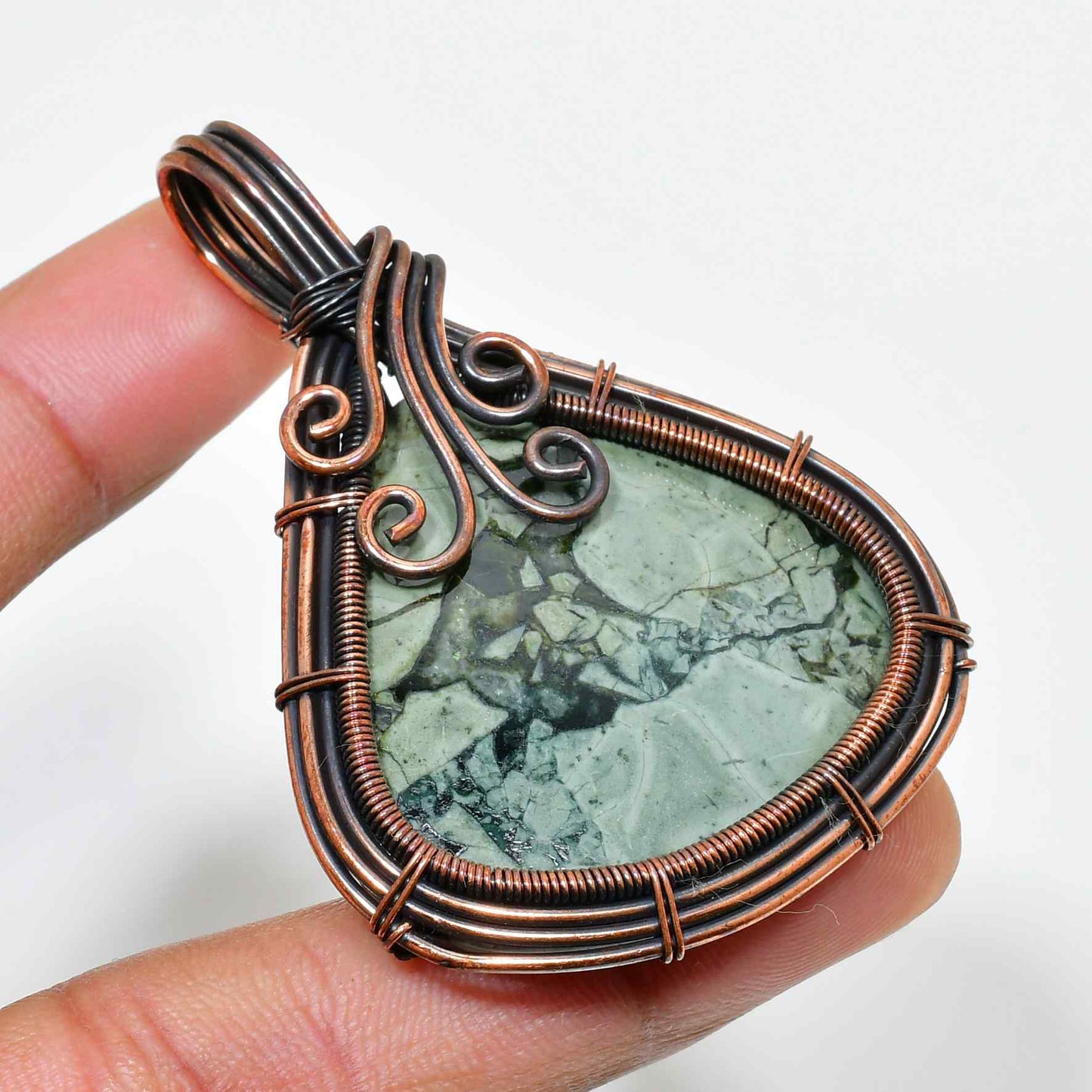 Gaia’s Embrace – Jasper & Copper Pendant