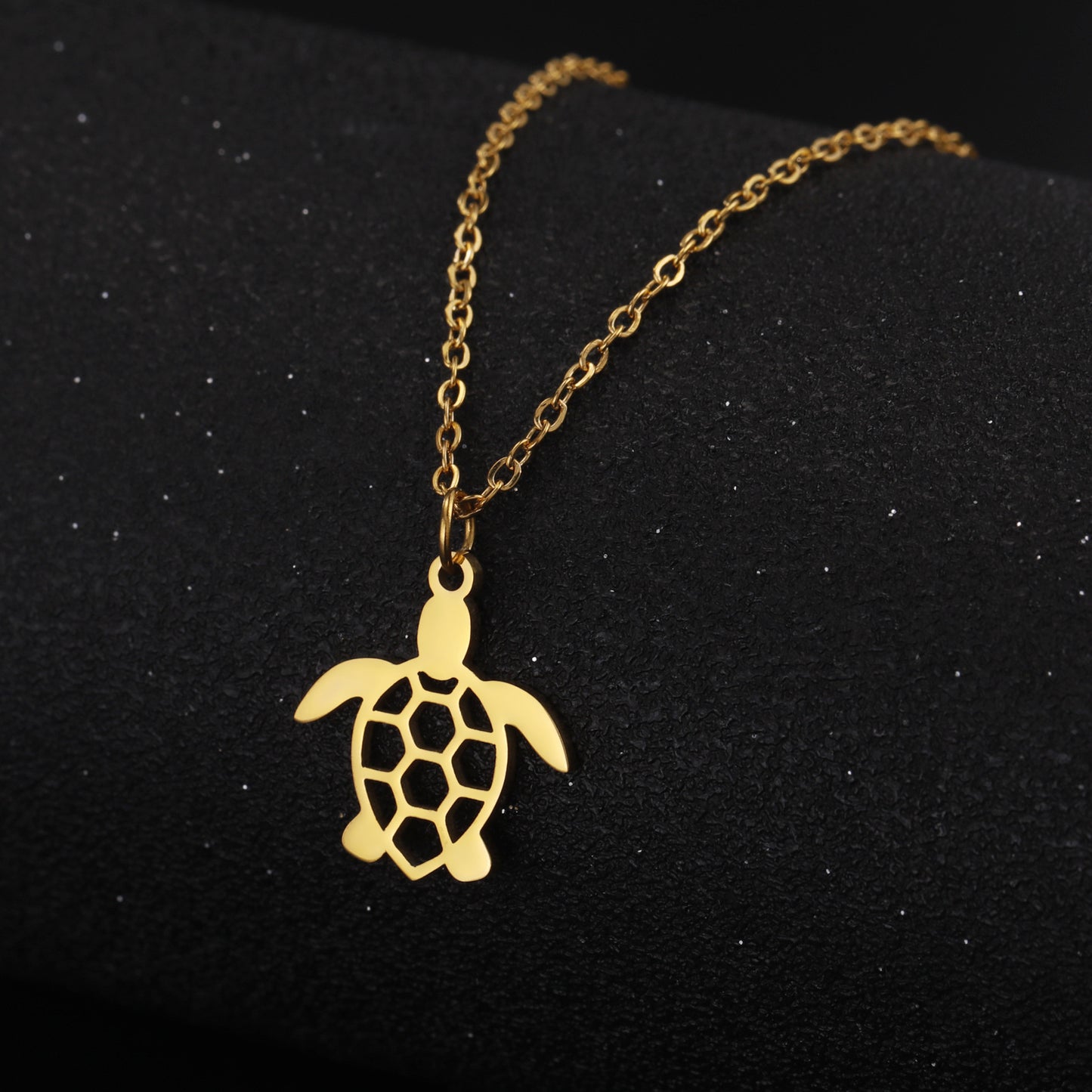 Turtle Race Stainless Steel Pendant Necklace