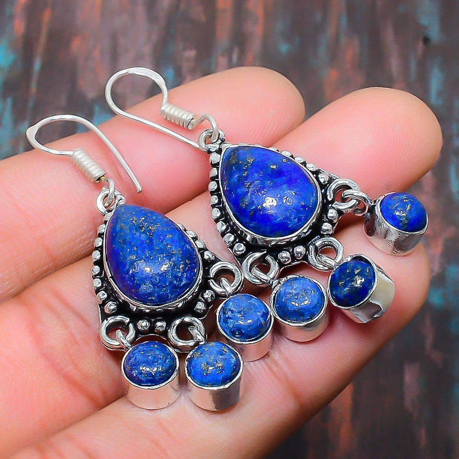 Midnight Harmony – Sterling Silver Lapis Lazuli Dangles