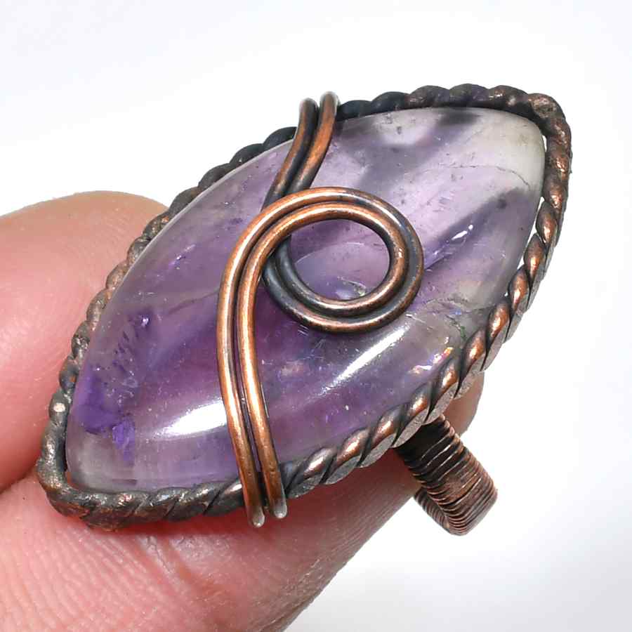 Ezra’s Veil – Amethyst Copper Ring