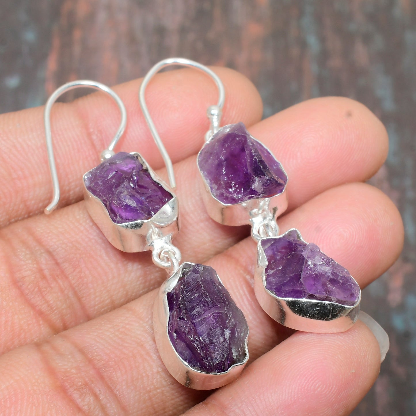 Serena’s Aura – Amethyst & Silver Earrings