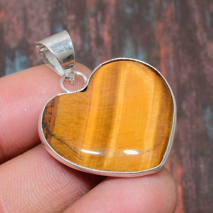 Heart of Wisdom – Tiger’s Eye & Sterling Silver Pendant