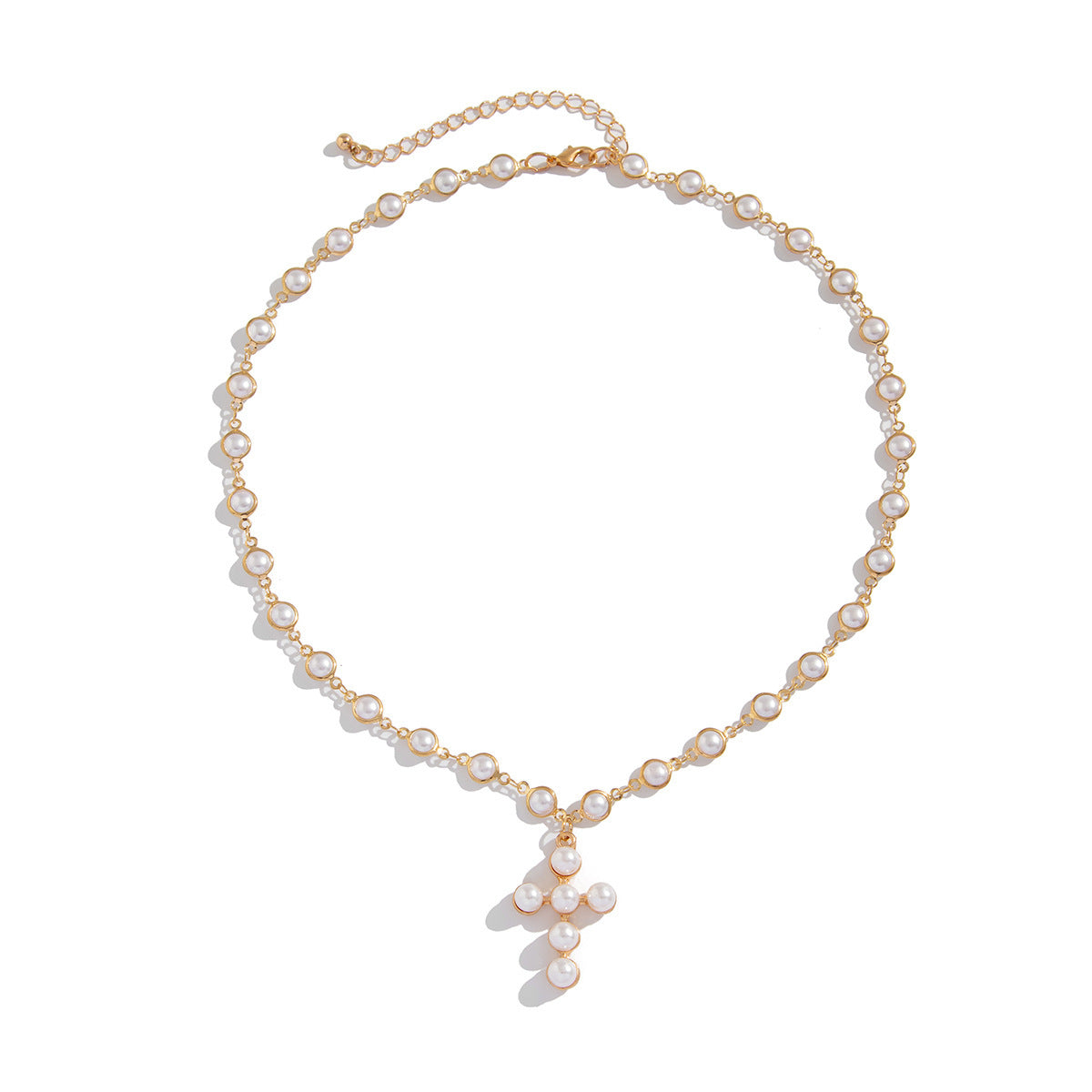 Cross My Heart Pearl Necklace