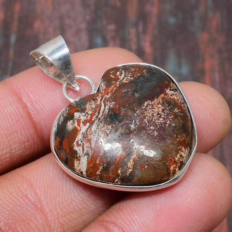 Gaia’s Heart – Jasper Sterling Silver Pendant