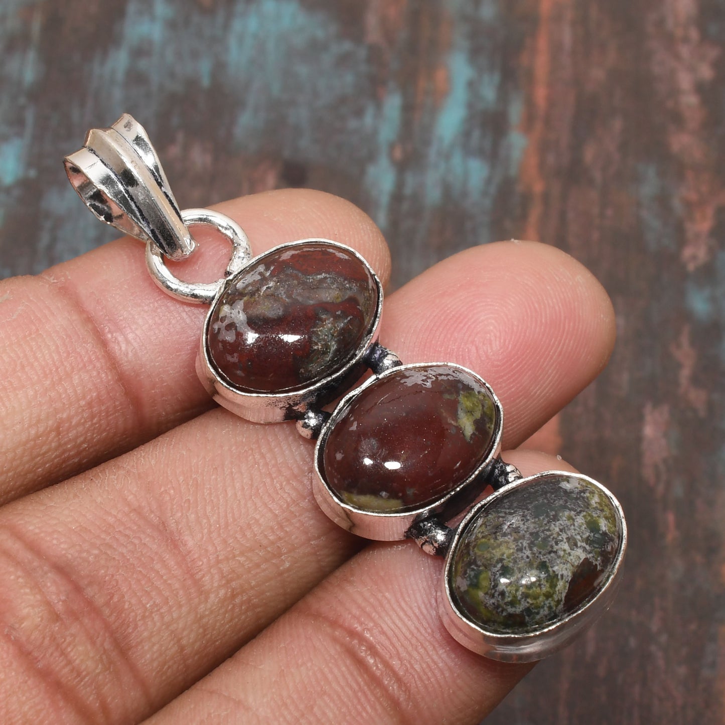 Gaia’s Embrace – Jasper & Metal Pendant