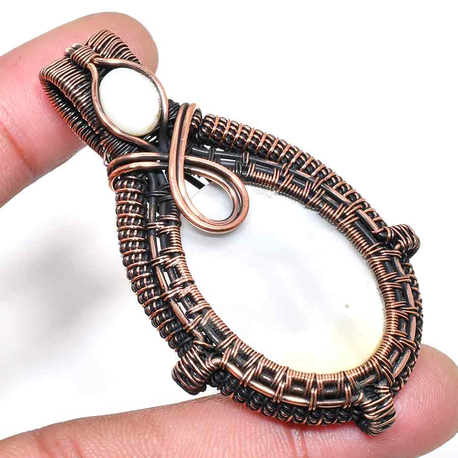 Ezra’s Veil – Natural Stone Copper Pendant