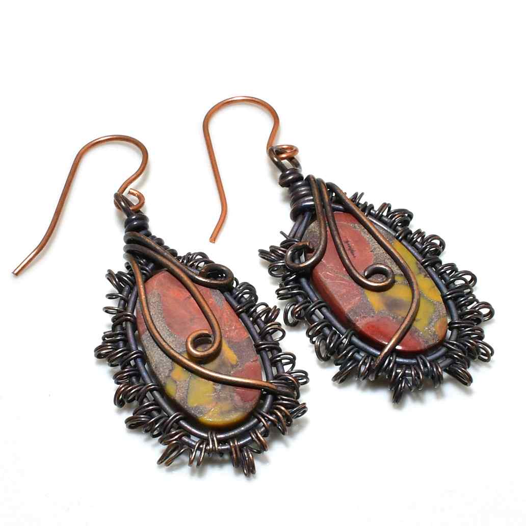 Rooted Radiance – Earthstone & Copper Earrings