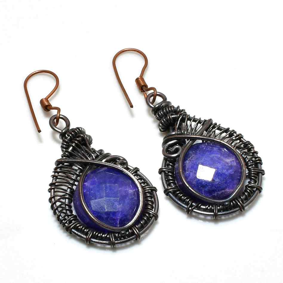Selene’s Grace – Amethyst Copper Earrings