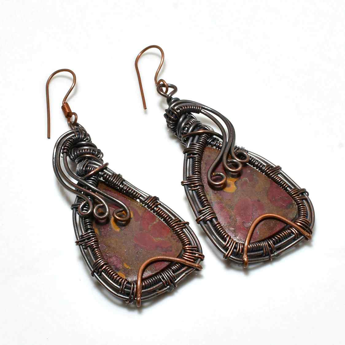 Terra’s Embrace – Jasper & Copper Earrings