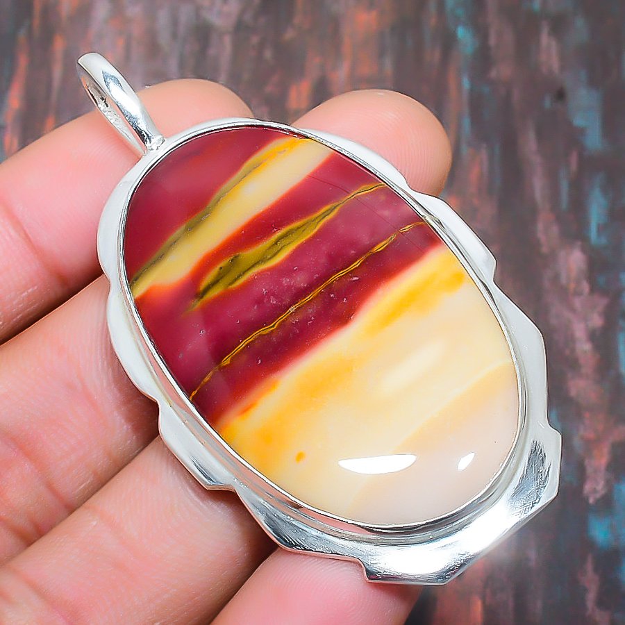 Sunset Harmony – Banded Agate & Sterling Silver Pendant