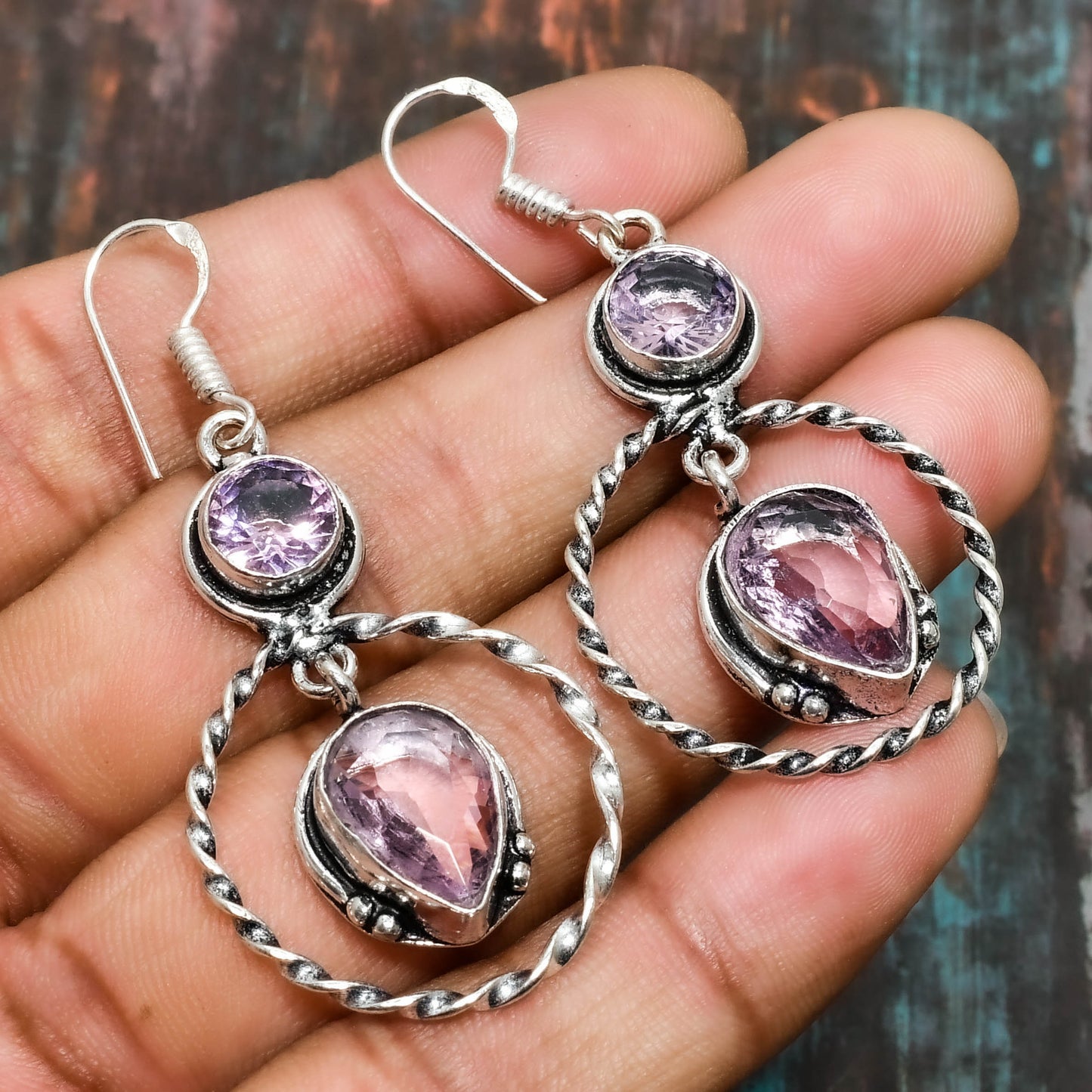 Serenity Drops – Amethyst & Silver Earrings