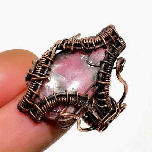 Serenity’s Embrace – Pink Opal Copper Ring