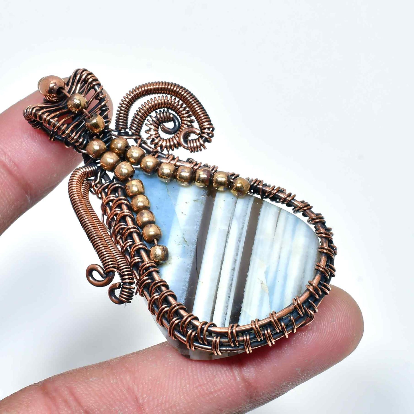 Selene’s Shield – Labradorite & Copper Pendant