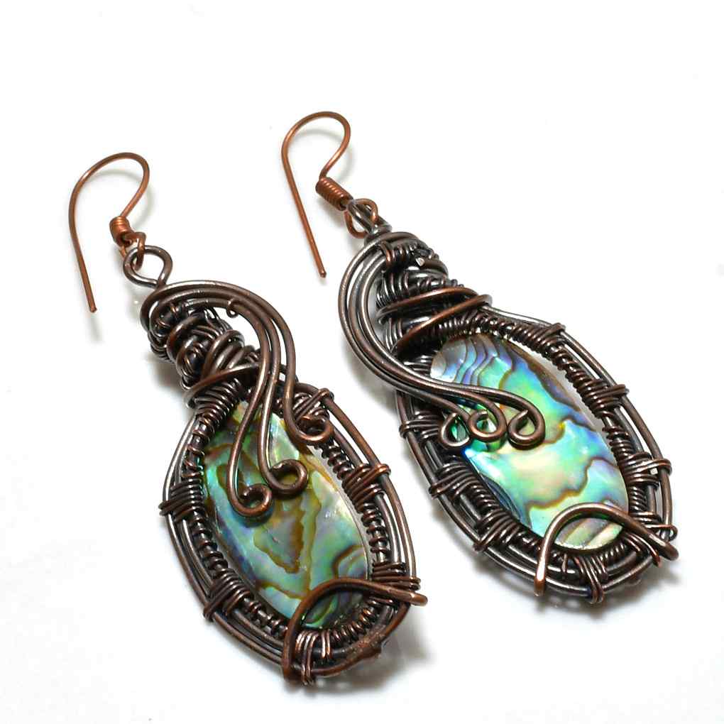Ocean’s Dream – Abalone Copper Earrings