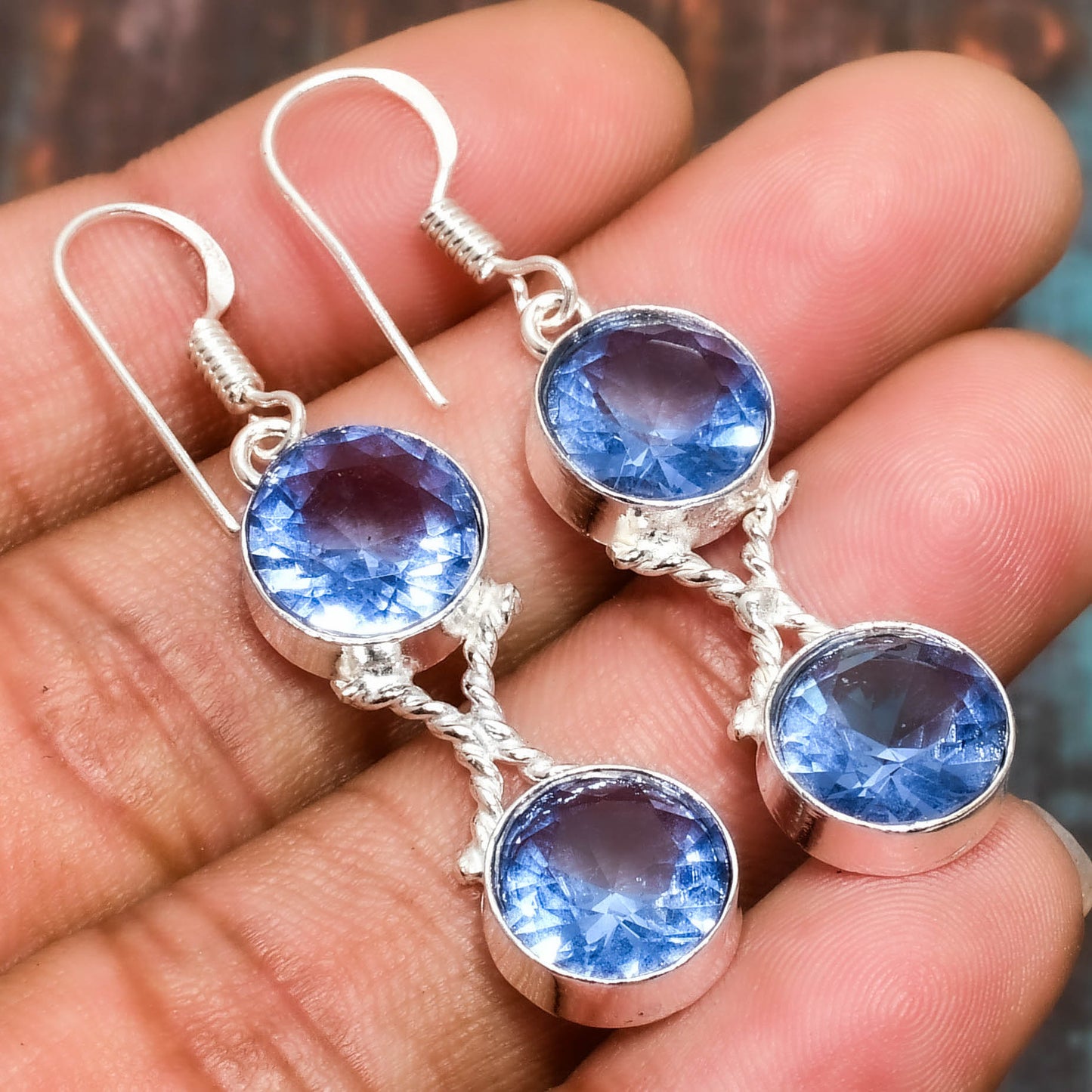 Calm Cascade – Blue Kyanite Sterling Silver Earrings