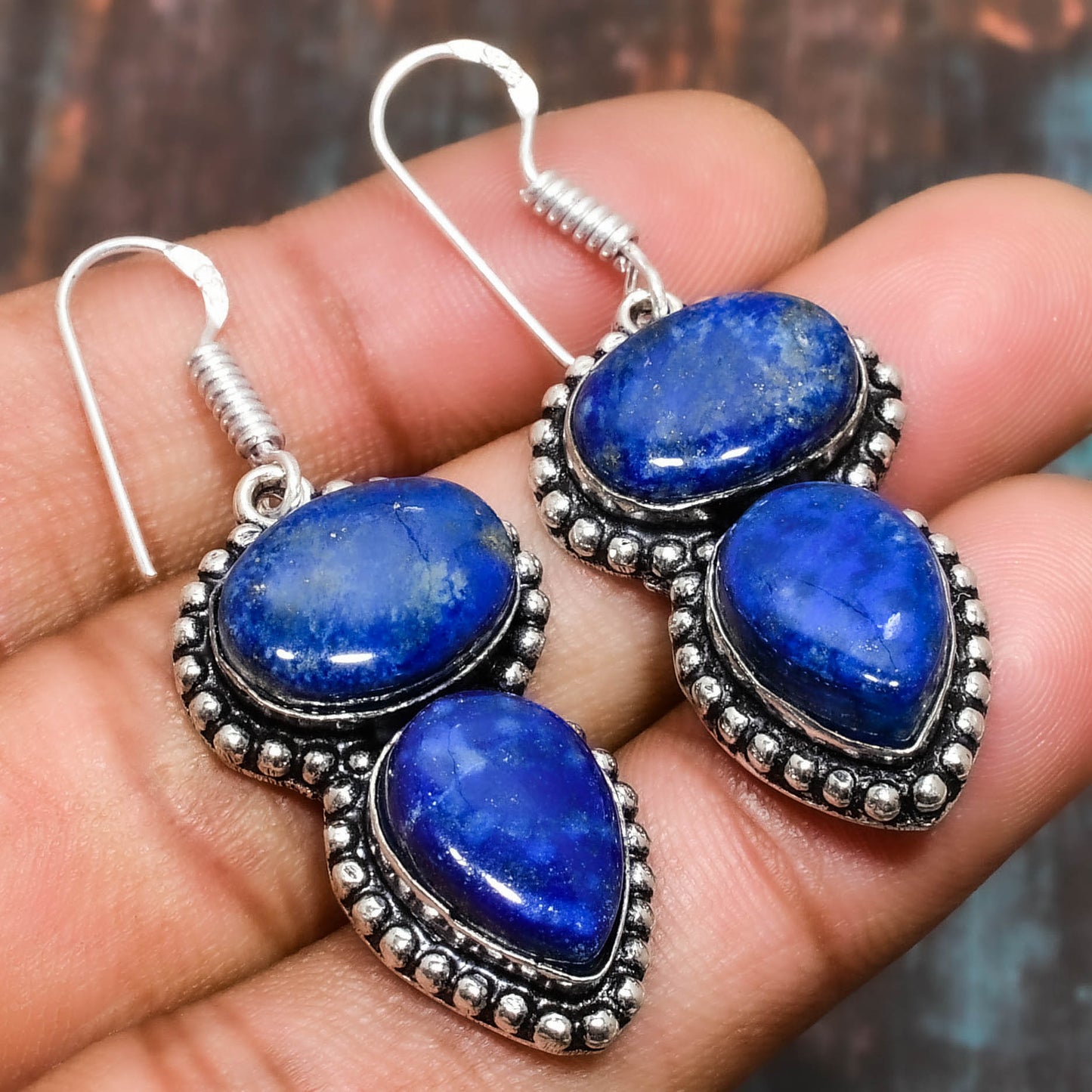 Mystic Whispers – Lapis Lazuli Sterling Silver Earrings