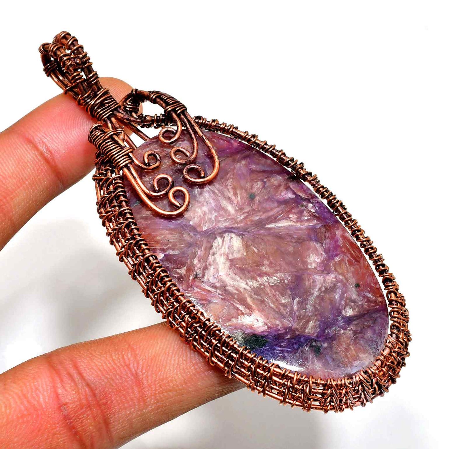 Ezra’s Veil – Handcrafted Amethyst & Copper Pendant
