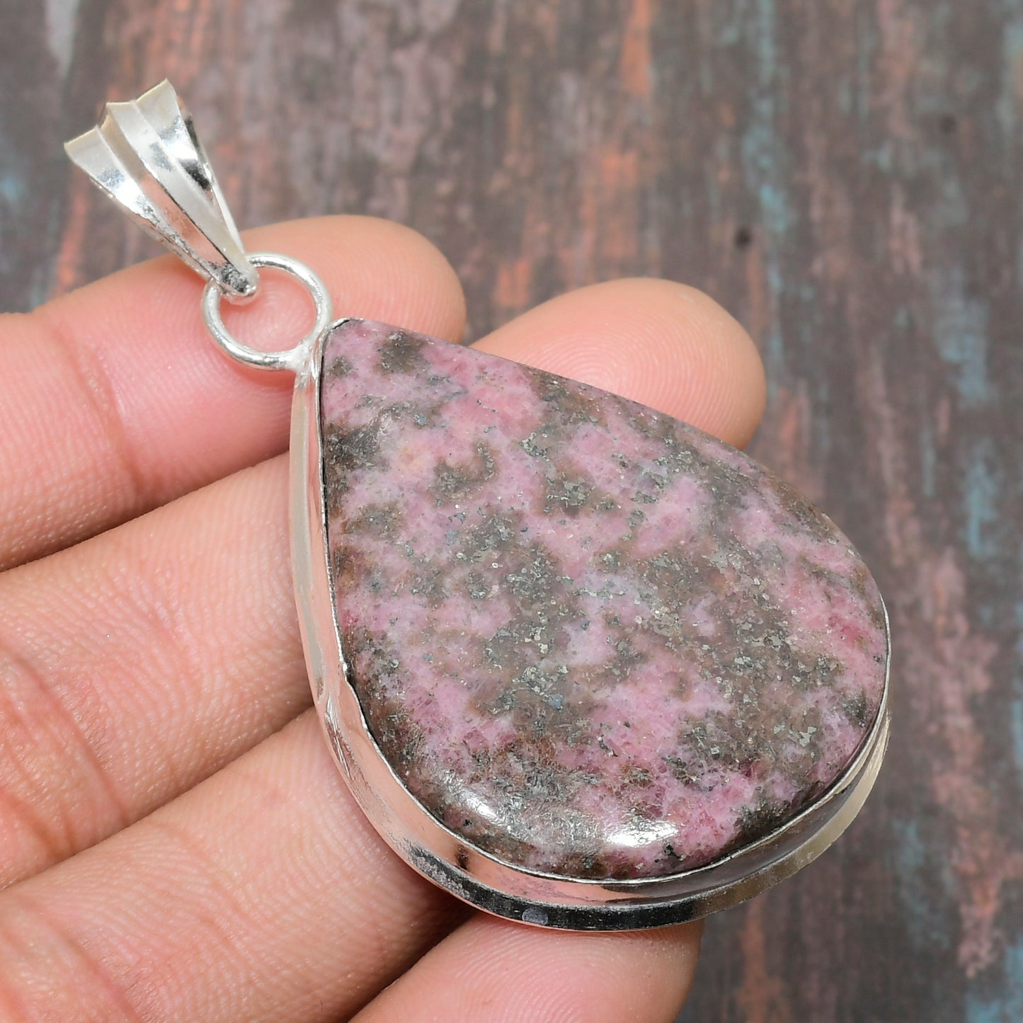 Rhodonite Dream – Sterling Silver Pendant