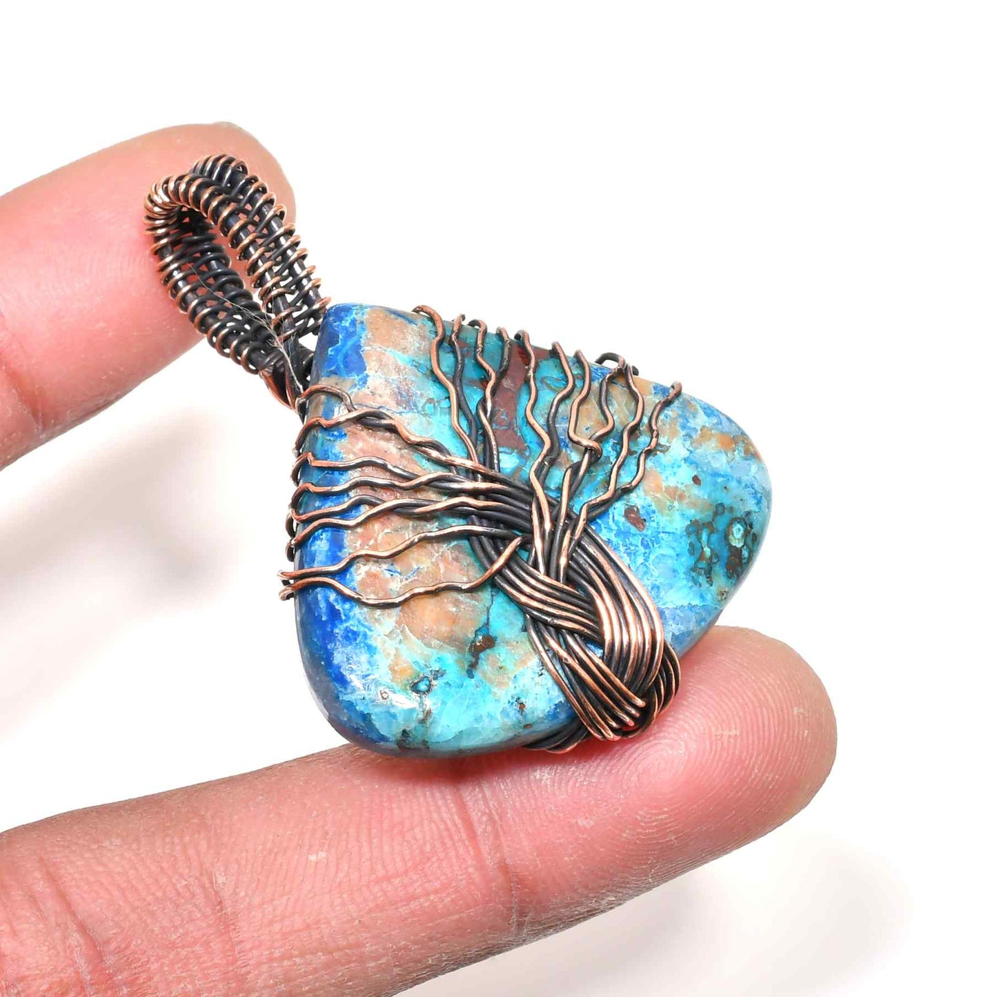 Ocean’s Embrace – Turquoise Copper Pendant