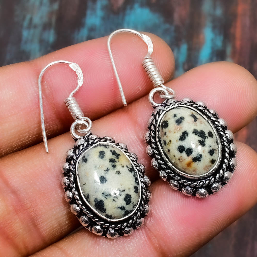 Spotted Serenity – Dalmatian Jasper Earrings