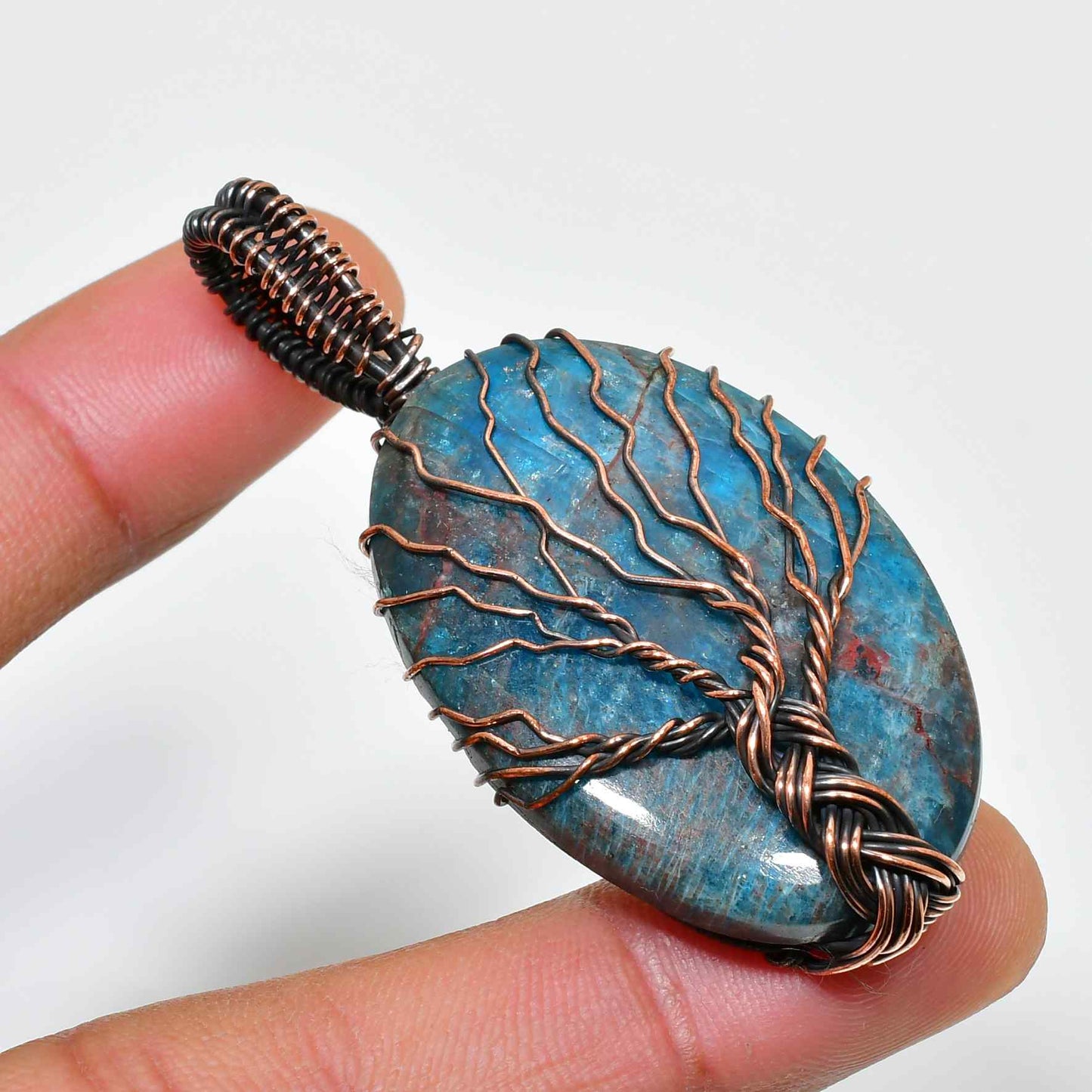 Harmony Tree – Blue Jasper Copper Pendant