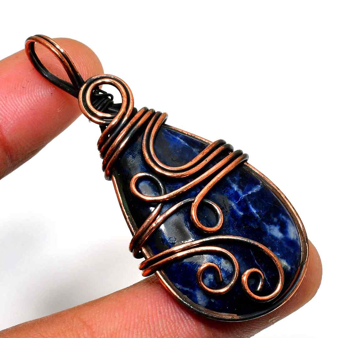 Celestial Clarity – Lapis Lazuli Copper Pendant