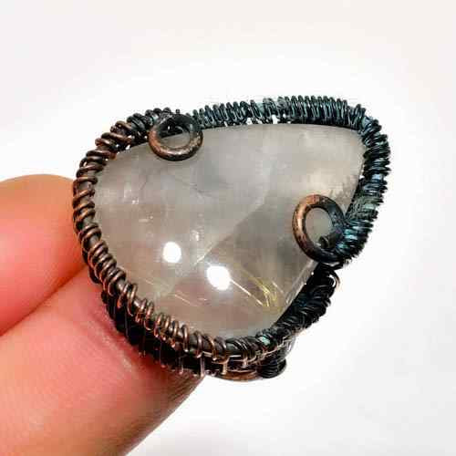 Moonlit Harmony – Oxidized Copper Moonstone Ring
