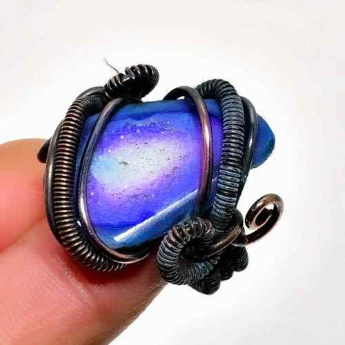 Luna’s Spiral – Amethyst & Copper Ring