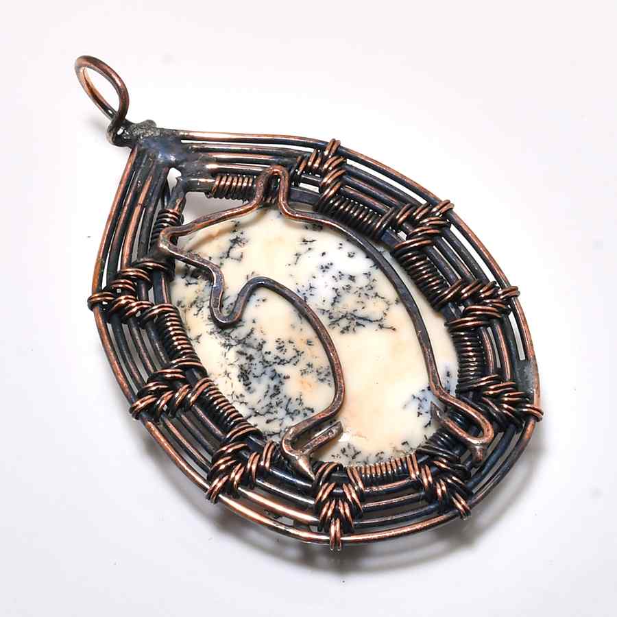 Gaia’s Whisper – Oxidized Copper & Natural Stone Pendant