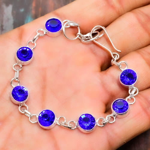 Aurora’s Dance – Blue Crystal Sterling Bracelet